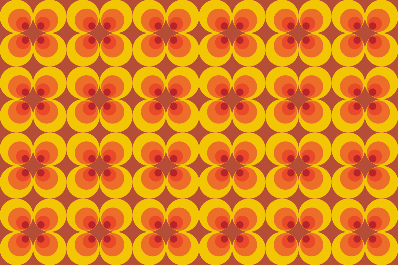 70-talls retro sirkler geometriske vinyl teppe - Tenstickers