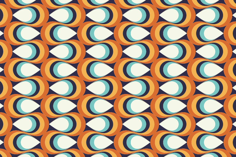 70-tallet spisse sirkler mønster vintage vinyl teppe - Tenstickers