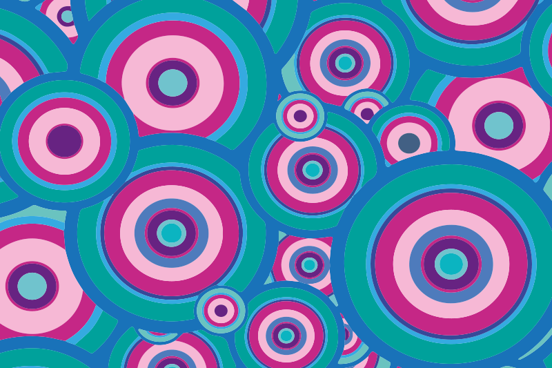 Lyse 70-tallet sirkler geometriske vinyl teppe - Tenstickers