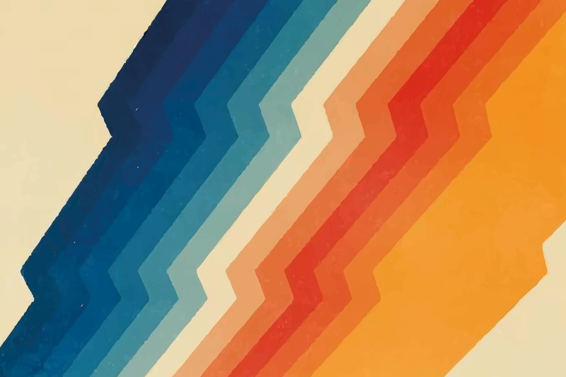 70-tallet lynmønster striper vinyl teppe - Tenstickers