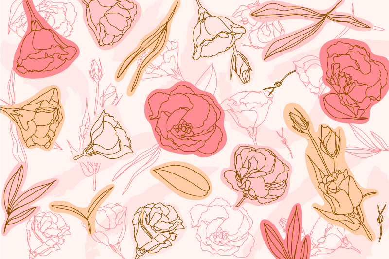 Delikate rosa blomster blomsterteppe - Tenstickers