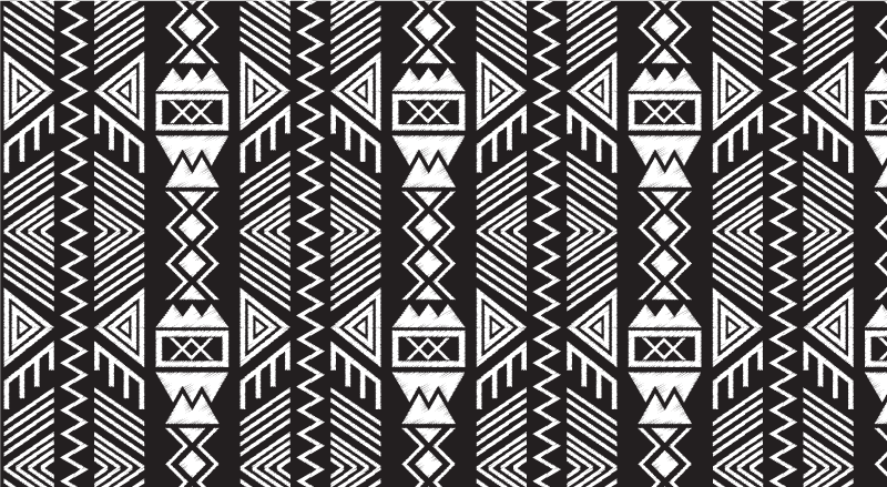 Mørkt aztec geometrisk vinyl teppe - Tenstickers
