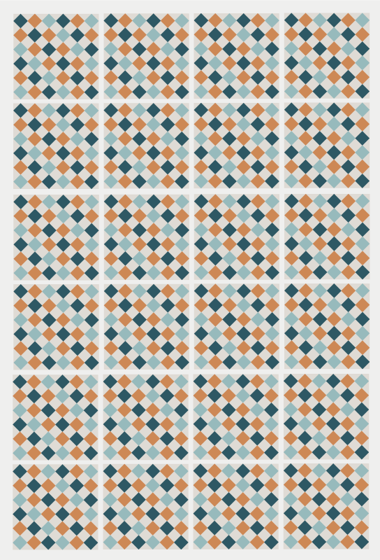 Fargerike fliser mosaikk vinyl teppe - Tenstickers