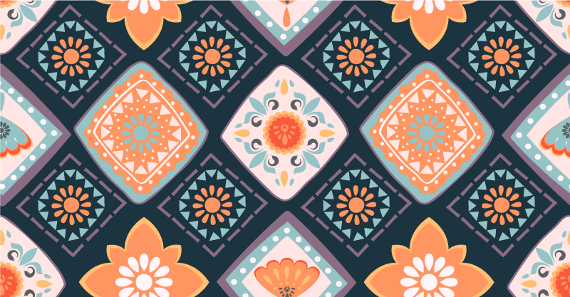 Abstrakte mini fliser vinyl teppe - Tenstickers