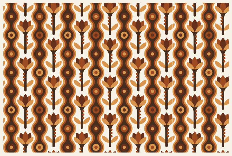 70-talls pop boogie blomster vintage vinyl teppe - Tenstickers