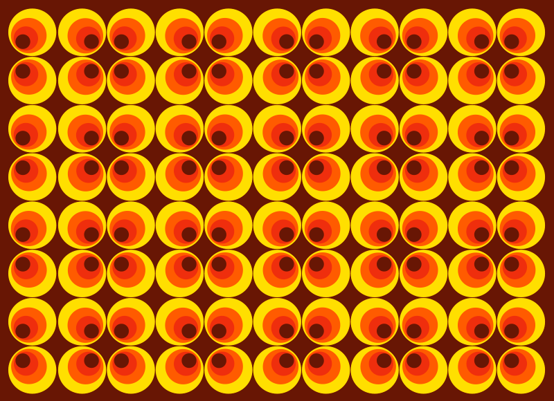 70-talls pop oransje sirkler vintage vinyl teppe - Tenstickers