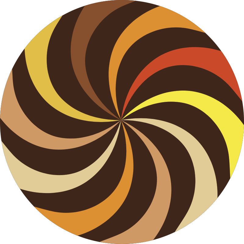 70-tallet pop virvel vri vintage vinyl teppe - Tenstickers