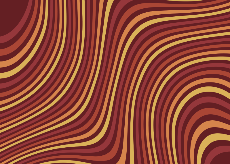 70-talls pop regnbue bølger vintage vinyl teppe - Tenstickers