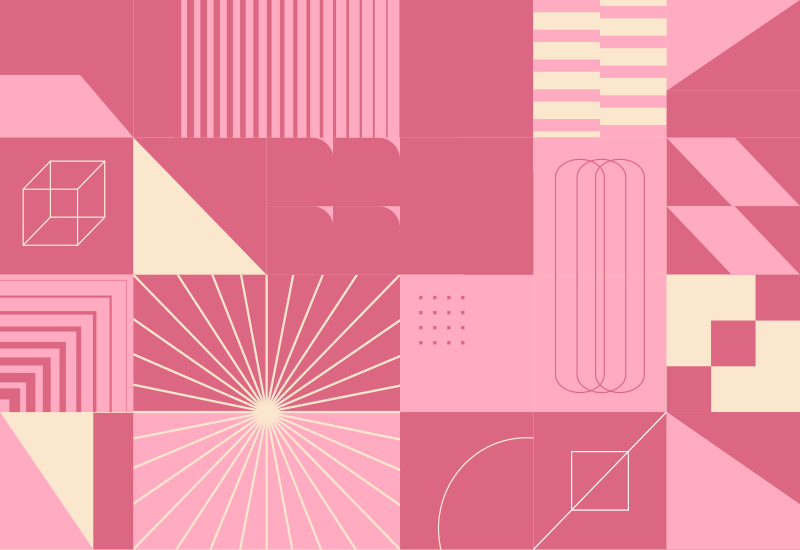 Geometriske rosa mønstre vinyl teppe moderne - Tenstickers