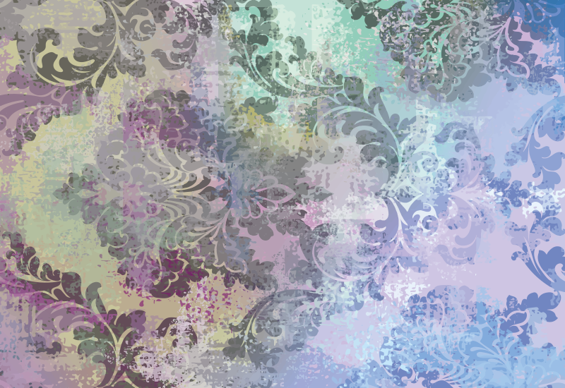 Bohemsk kunstnerisk design vinyl teppe blomster og planter - Tenstickers