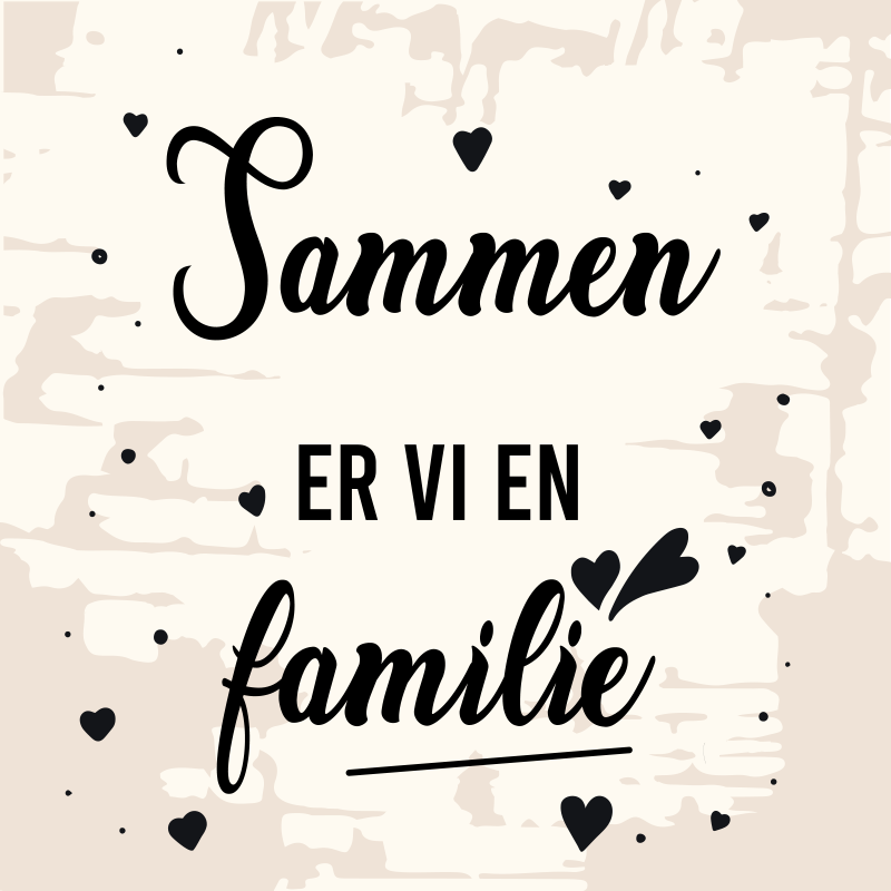Sammen er vi familie tilpasset vinyl teppe - Tenstickers