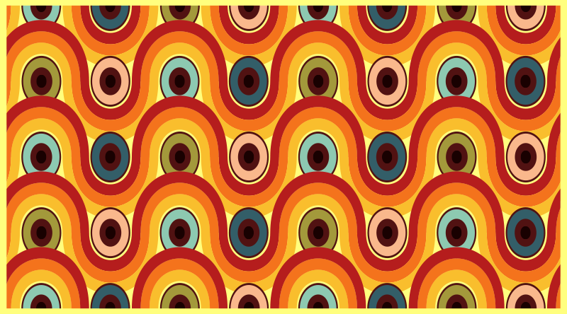 70-tallet sirkler geometriske vinyl teppe - Tenstickers