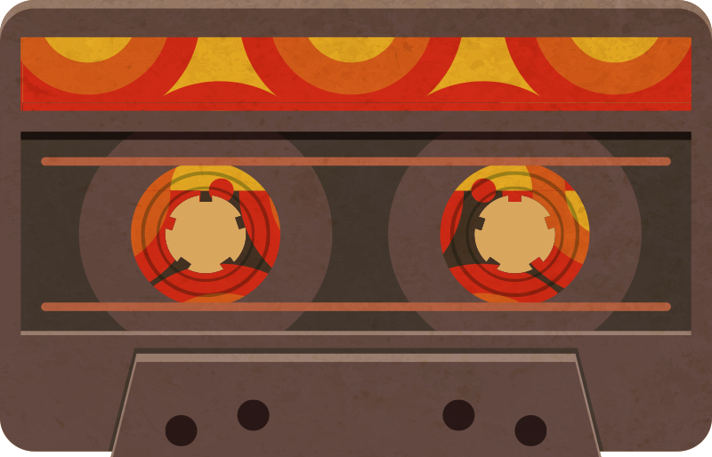 Vilt 70-talls kassette vintage vinyl teppe - Tenstickers