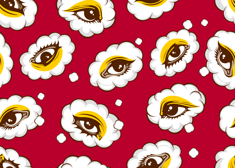 70-talls geometriske vinyl teppe for øynene - Tenstickers