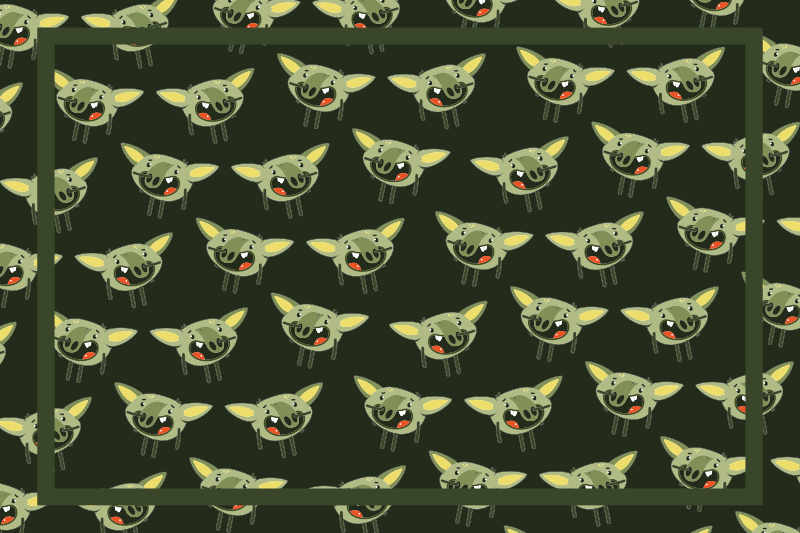 Tegneserie troll plukke nese etnisk vinyl teppe - Tenstickers