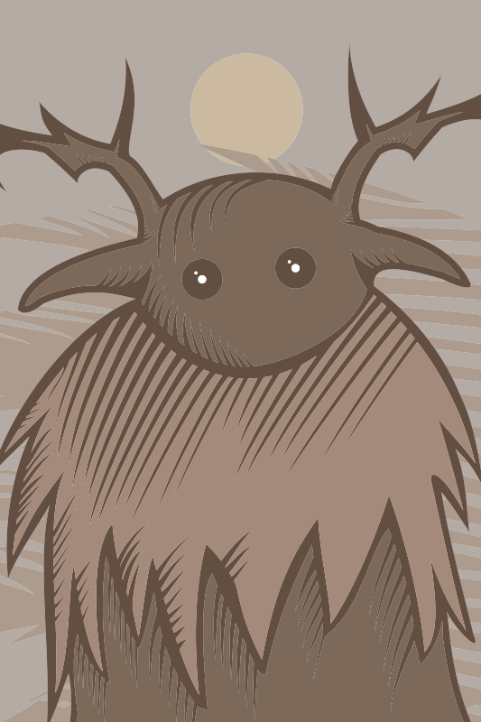 Kittelsen troll etnisk vinyl teppe - Tenstickers