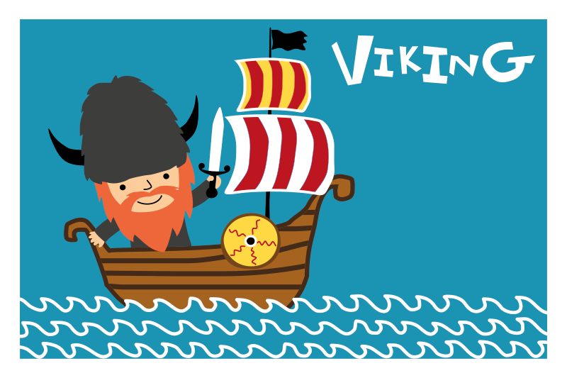 Smilende vikinggutt med hjelm vinyl teppe - Tenstickers