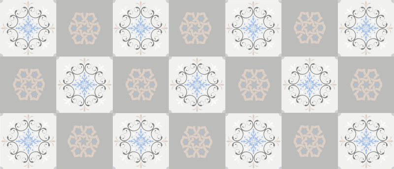 Grått, delikat blomsterteppeteppe - Tenstickers