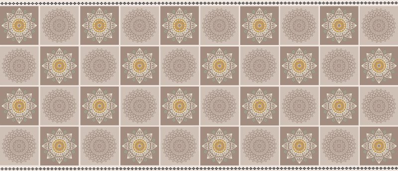 Beige farger mandala fliseteppe - Tenstickers