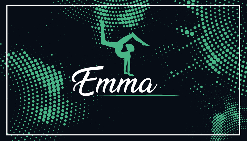 Gymnastikk med navn vinyl teppe soverom - Tenstickers