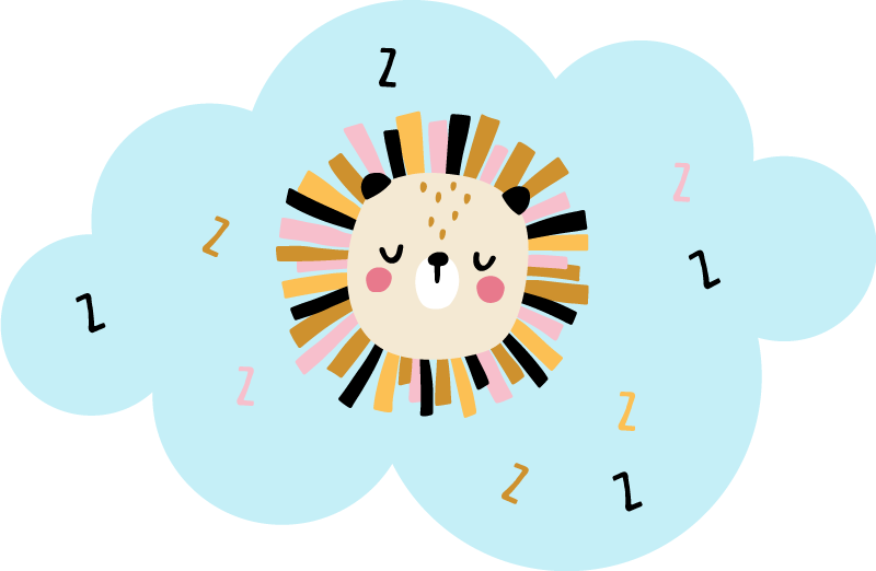 Barn søvnig løve barn vinyl teppe - Tenstickers