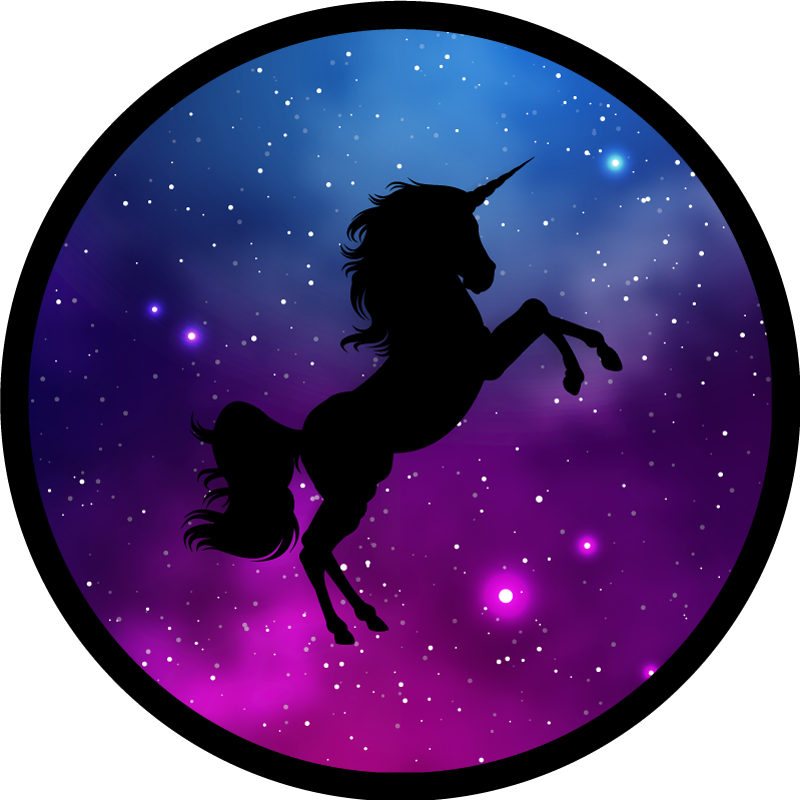Kids space unicorn majestetiske vinyl teppe - Tenstickers