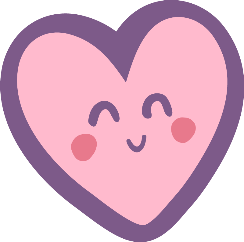 Barn rosa happy heart barn vinyl teppe - Tenstickers