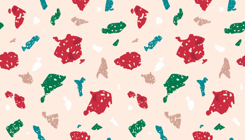 Barna terrazzo vinyl teppe - Tenstickers