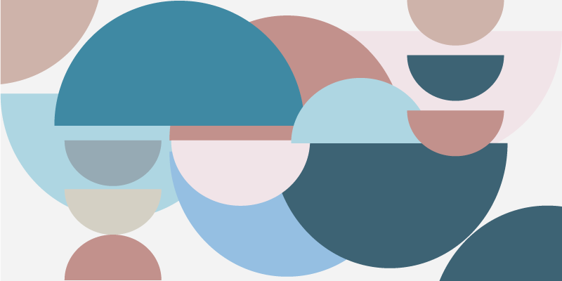 Sober blue nordic cercles nordisk vinyl teppe - Tenstickers