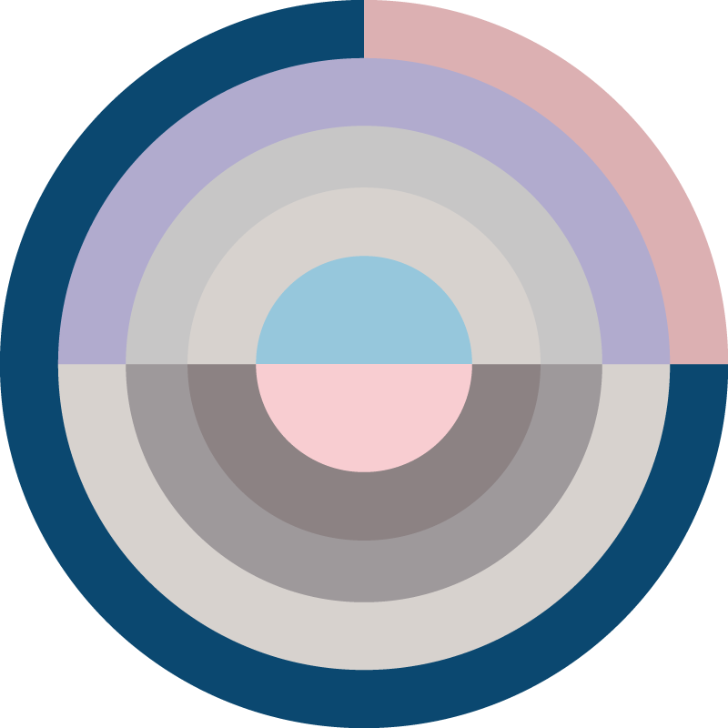 Sirkulær fargepalett vinyl teppe moderne - Tenstickers