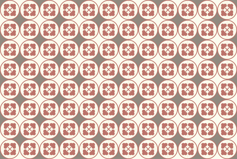 Pastell oransje og beige fliser vinyl teppe - Tenstickers