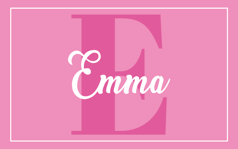 Rosa design med initialer Vinyl teppe flere barn - Tenstickers