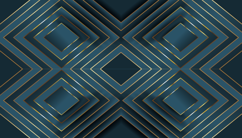 Svarte konturerte firkanter vinyl teppe moderne - Tenstickers