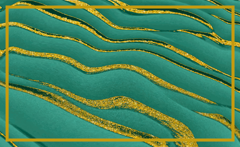 Grønt og gull marmoreffekt vinyl teppe - Tenstickers