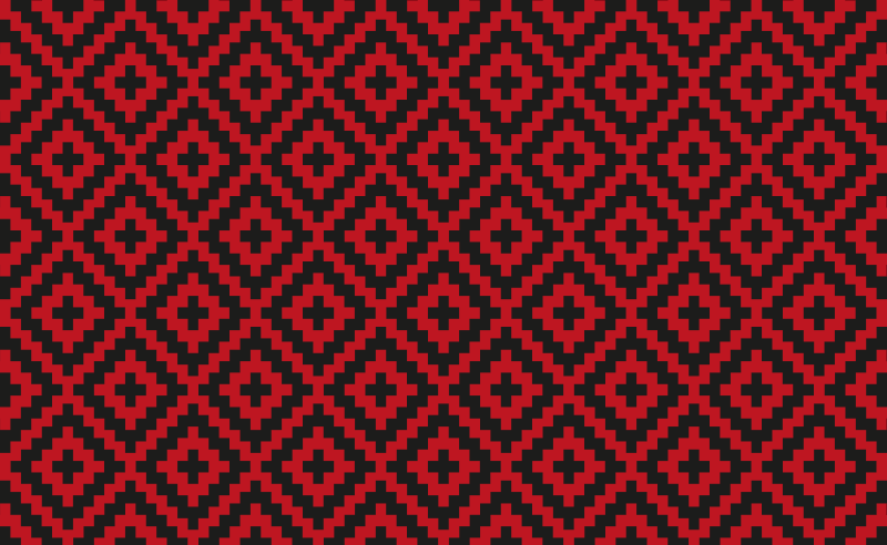 Rødmønstret geometri vinyl teppe spiserom - Tenstickers