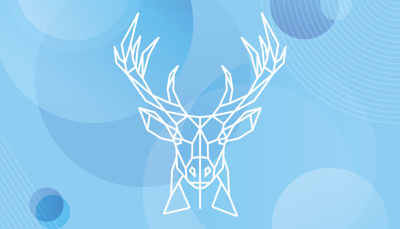 Hjortehode på blitzfarger nordisk vinyl teppe - Tenstickers
