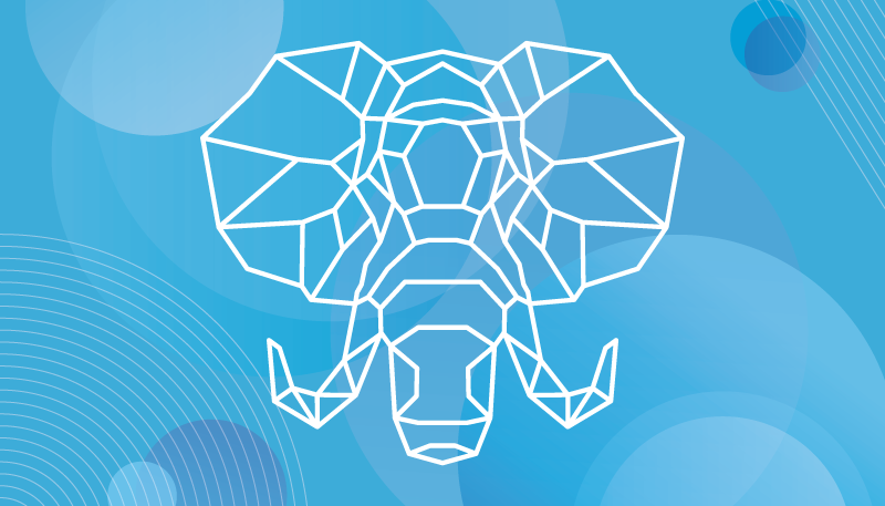 Blått elefantansikt vinyl teppe dyr - Tenstickers