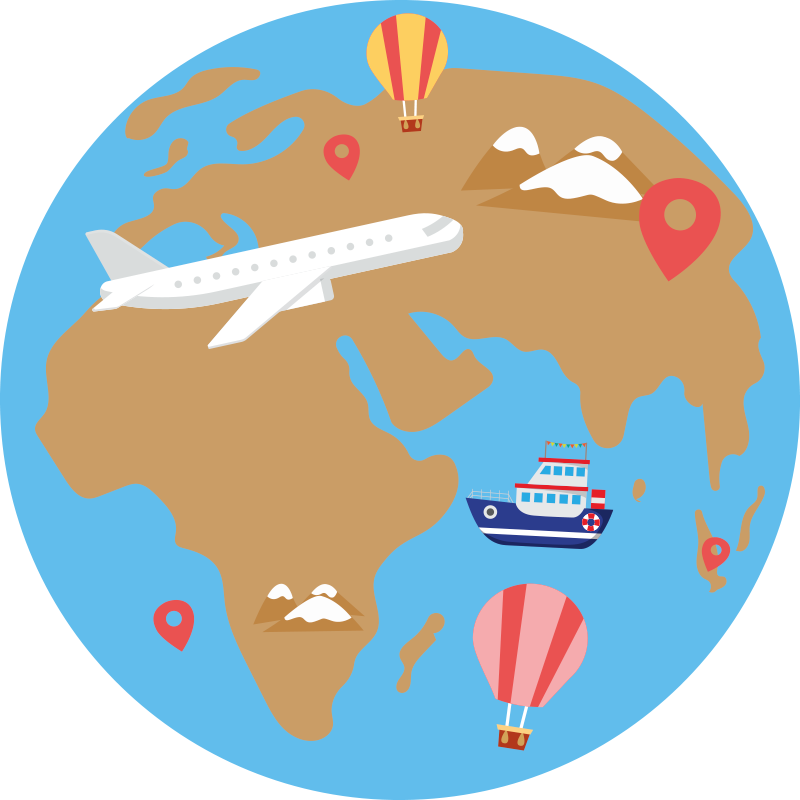 Reiseinspirert eventyr vinyl teppe verdenskart - Tenstickers