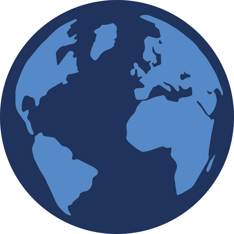 Fargeblå runde verdenskartteppe - Tenstickers