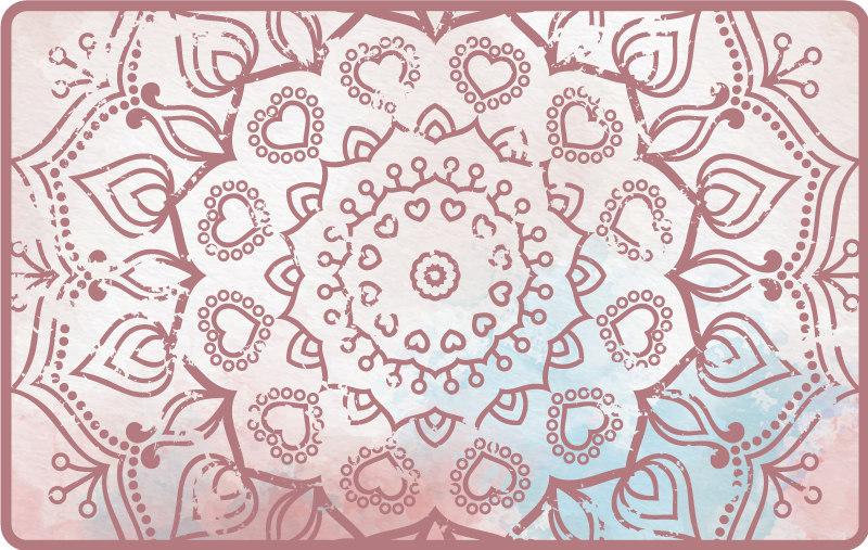 Tegnet mandala pastellfarger mandala vinyl teppe - Tenstickers