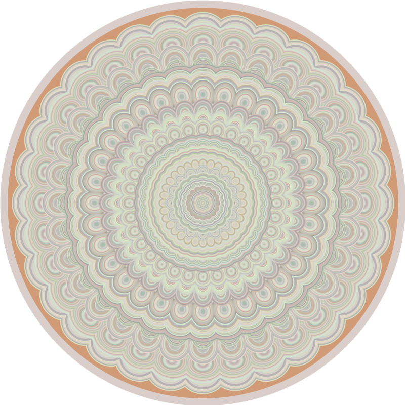 Sirkulær beige mandala vinyl teppe - Tenstickers