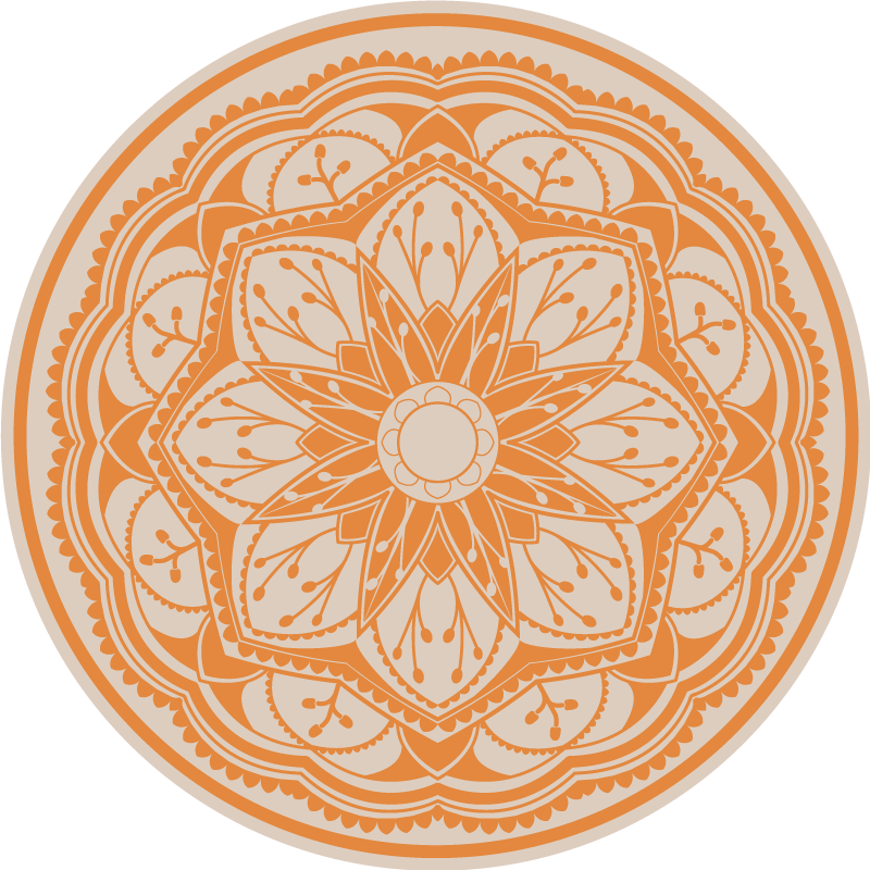 Elegant rundt motiv vinyl teppe mandala - Tenstickers