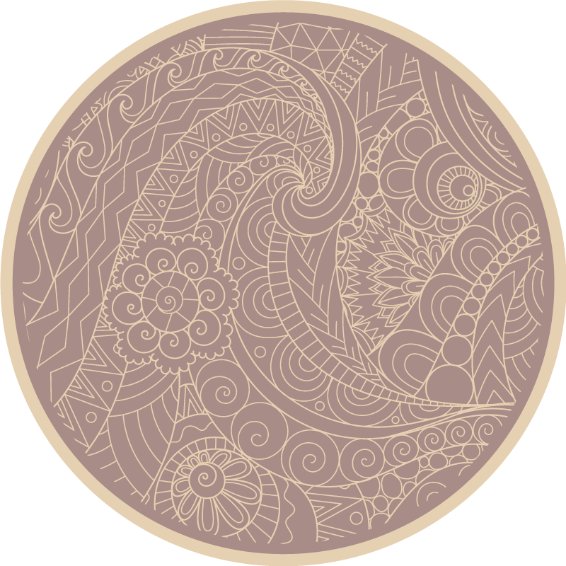 Beige mosaikk med mandala vinyl teppe - Tenstickers