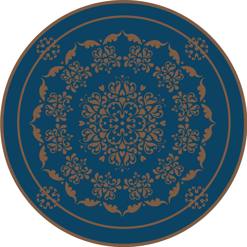 Elegant rundt mønster vinyl teppe mandala - Tenstickers