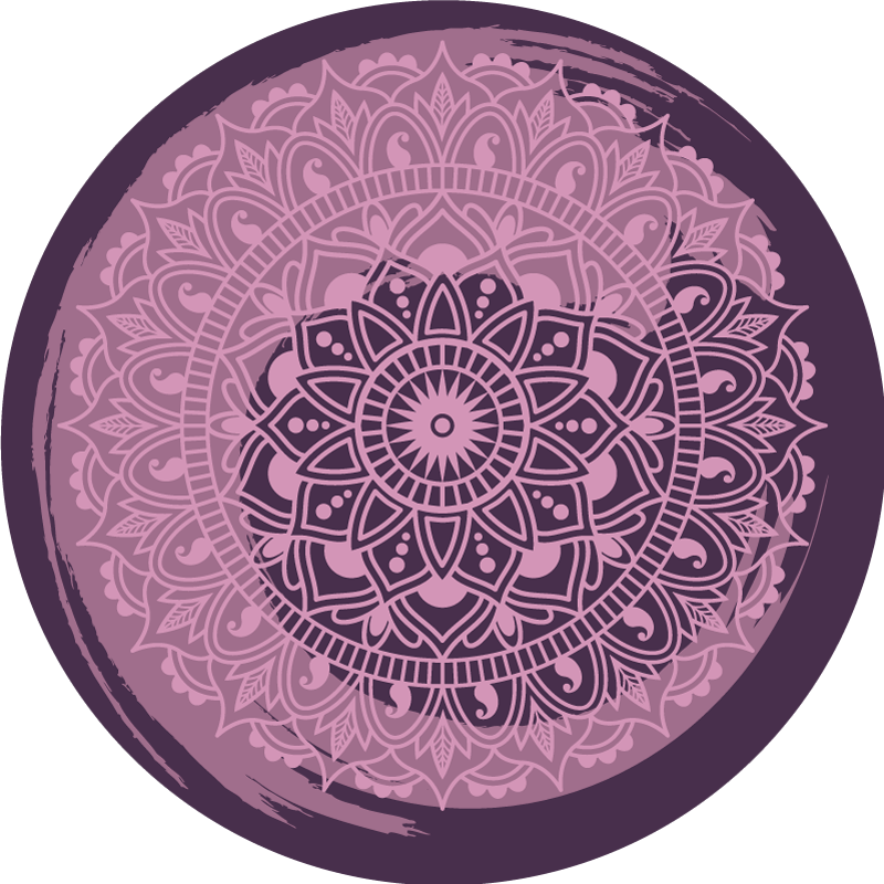 Forseggjort rosa motiv vinyl teppe mandala - Tenstickers