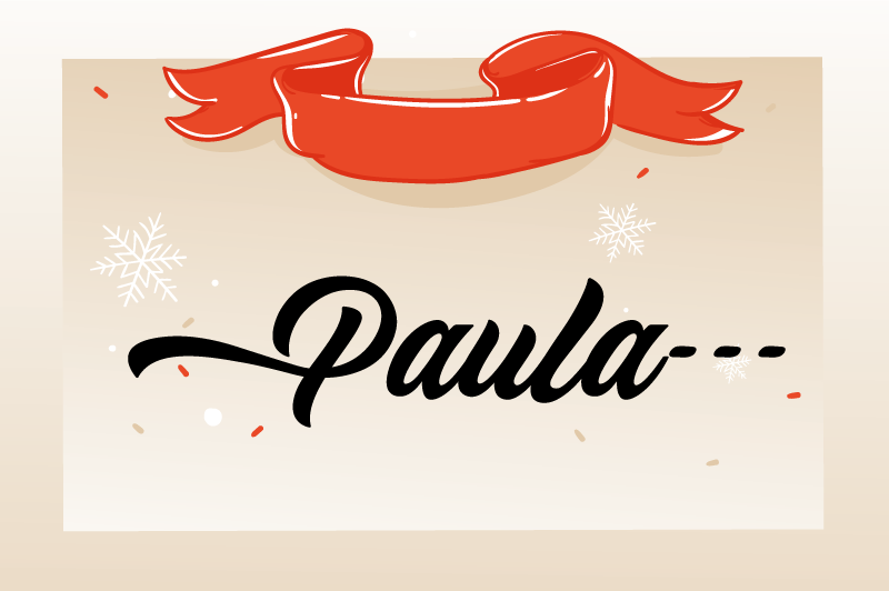 Beige design tilpasset navn Jul vinyl teppe - Tenstickers