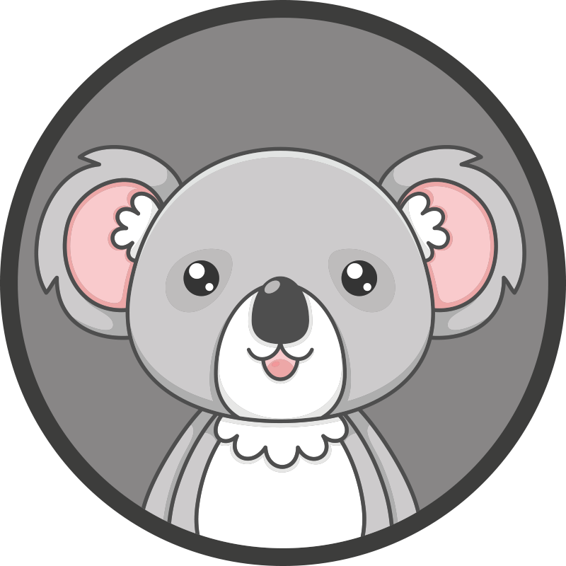 Søt koala-illustrasjon vinyl teppe spedbarn - Tenstickers