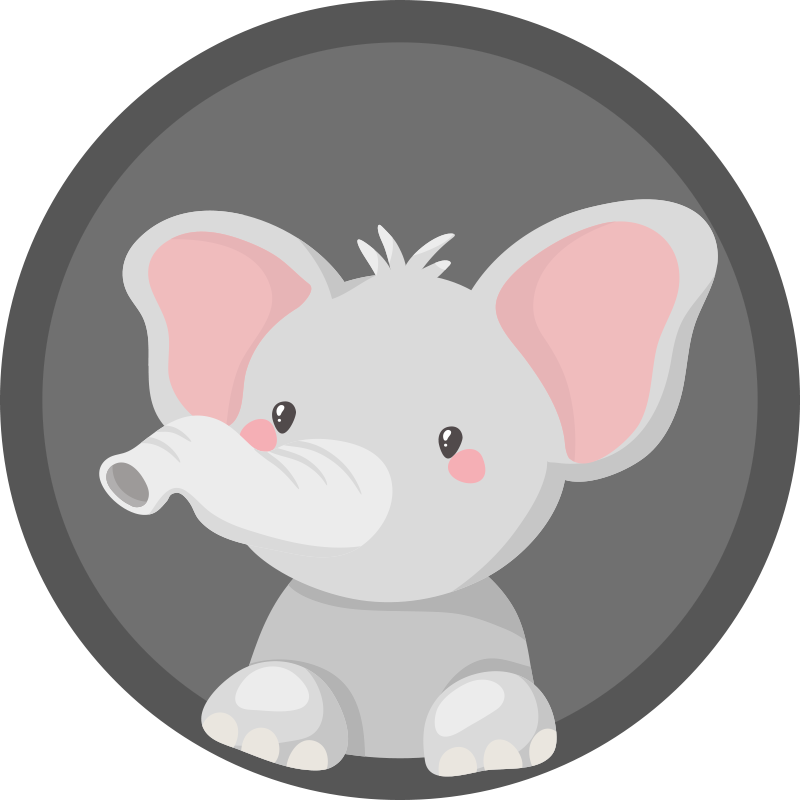 Nordisk grå elefant baby lekematte - Tenstickers