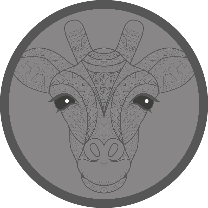 Grå sjiraffdesign vinyl teppe dyr - Tenstickers