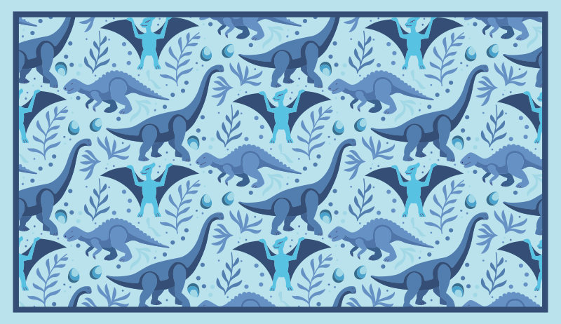Blå dinosaurier baby lekematte - Tenstickers
